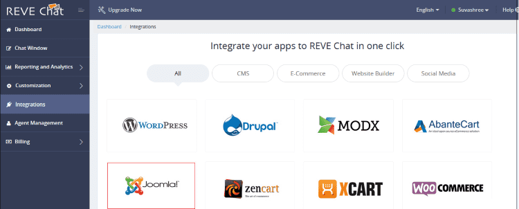 REVE Chat integration with Joomla