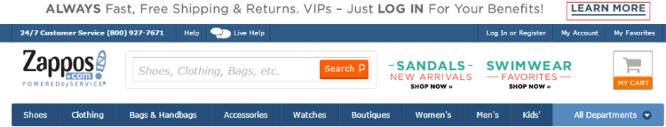 zappos-clearly-visible-tabs