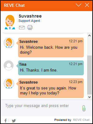 Chat welcome message