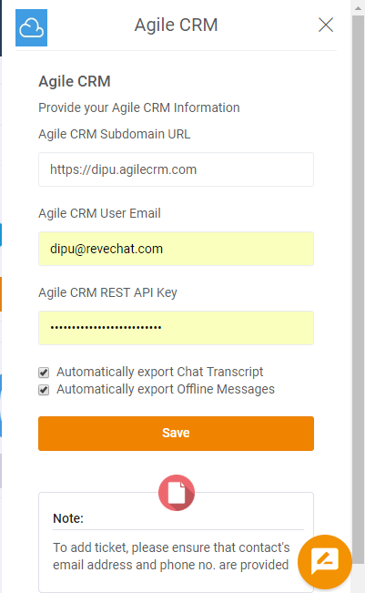 Agile CRM Live Chat Integration-step-6