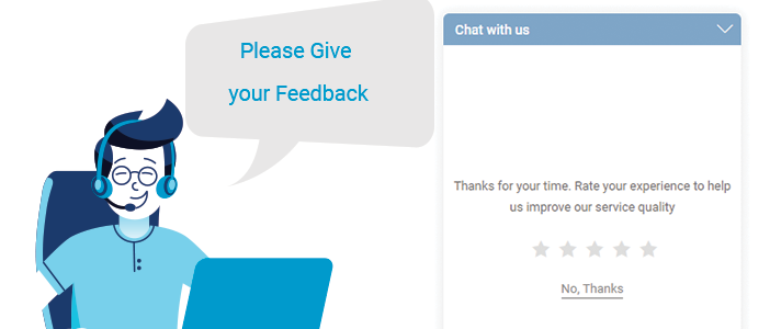 live chat feedback - asking for customer feedback