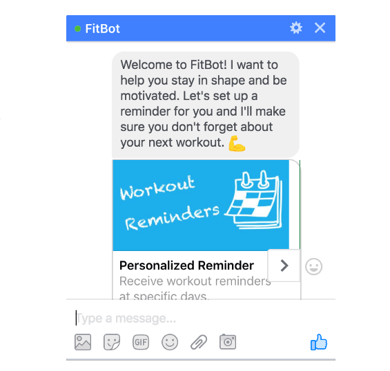 Fitness bot - chatbot use cases