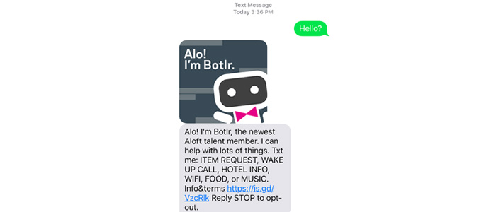 Marriott hotel bot - chatbot examples