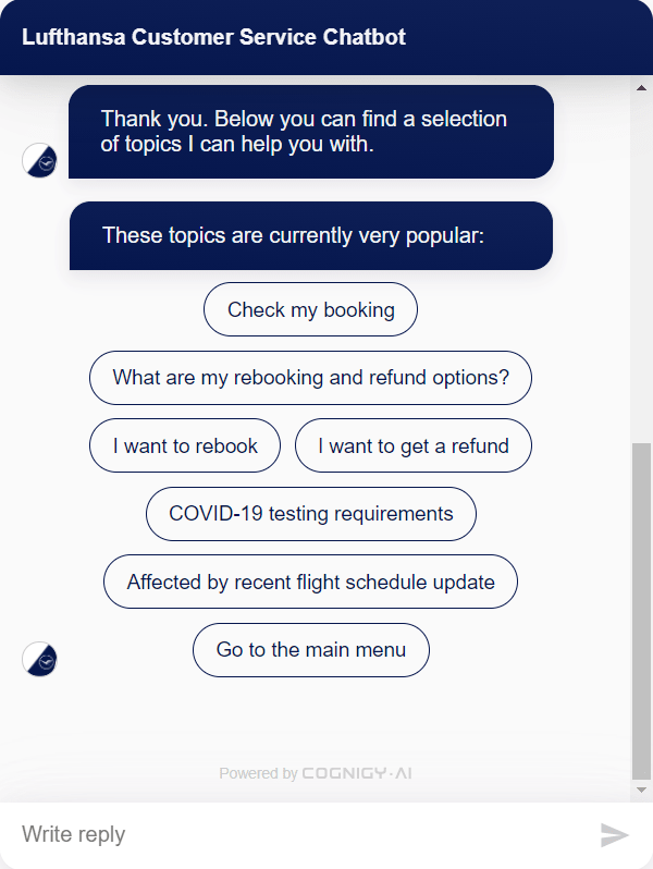 Lufthansa Chatbot