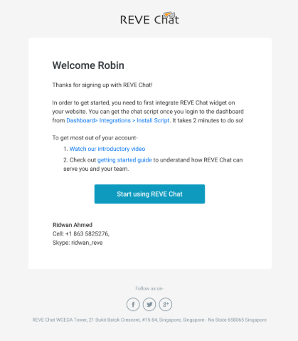 Onboarding customers - welcome messages for customers