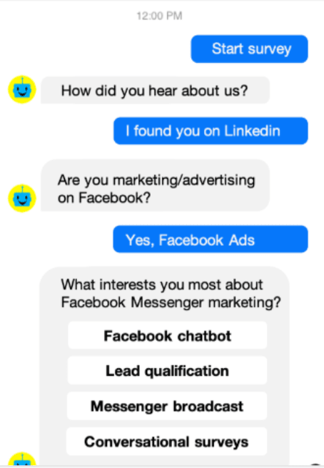 Chat bots for conversational marketing