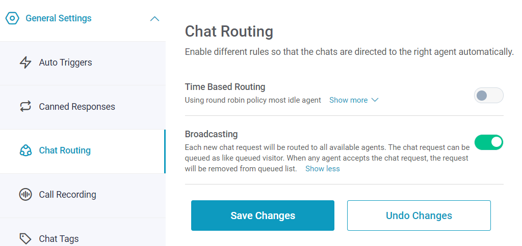 Chat routing broadcasting