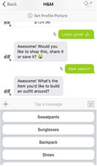 HM bot chatbot for marketing