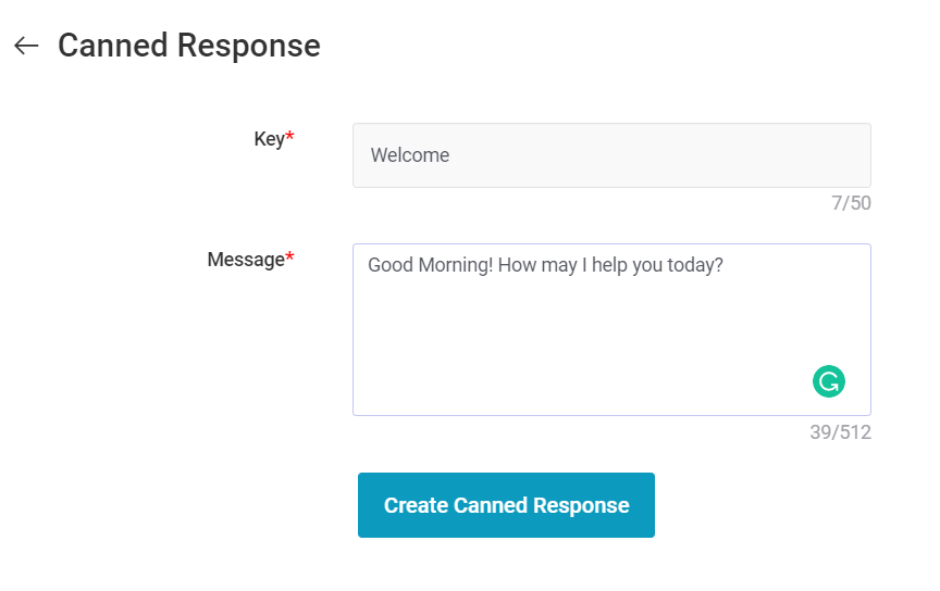 How to set up canned responses