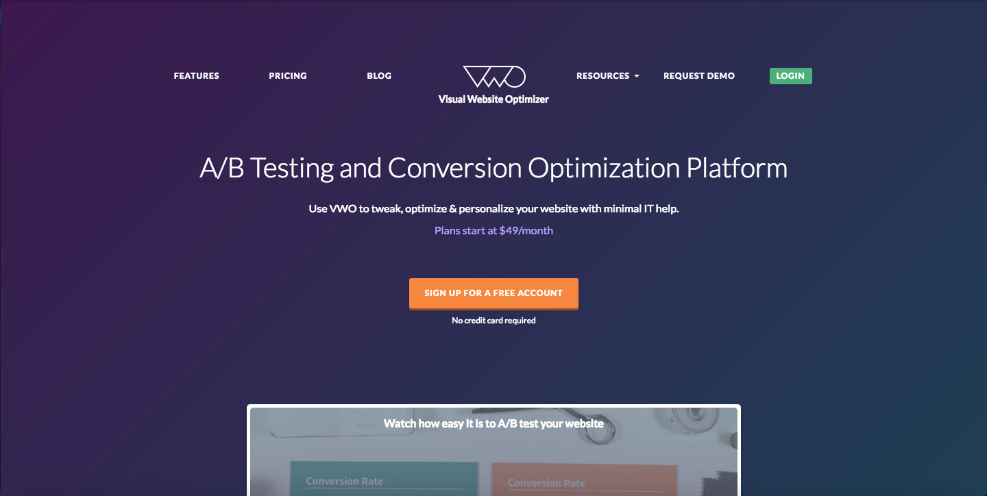 VWO - lead generation tools