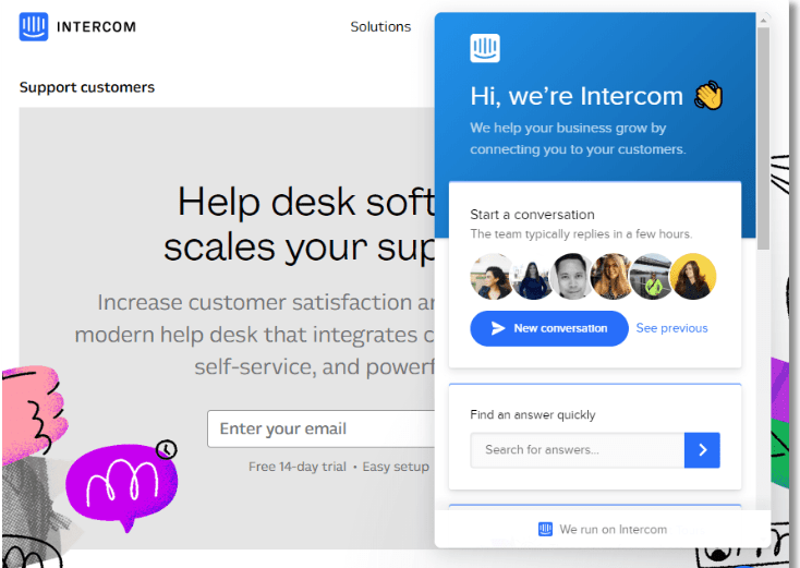 Intercom - live chat tools