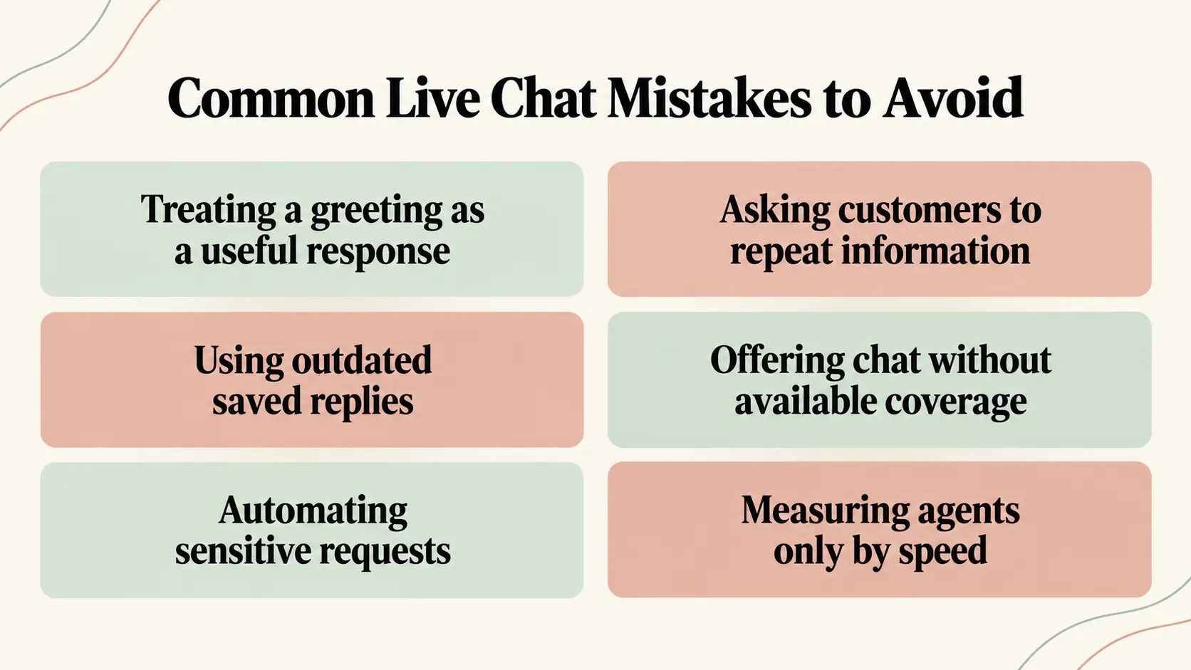 Common mistakes to avoid for live chat best practices