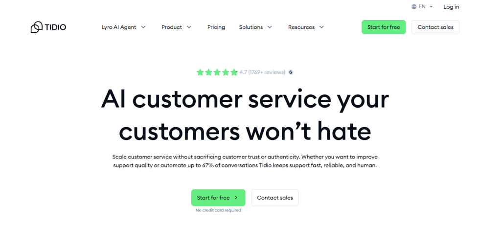 TIDIO as an example of proactive chat