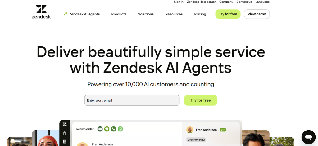 Zendesk as an example of proactive chat