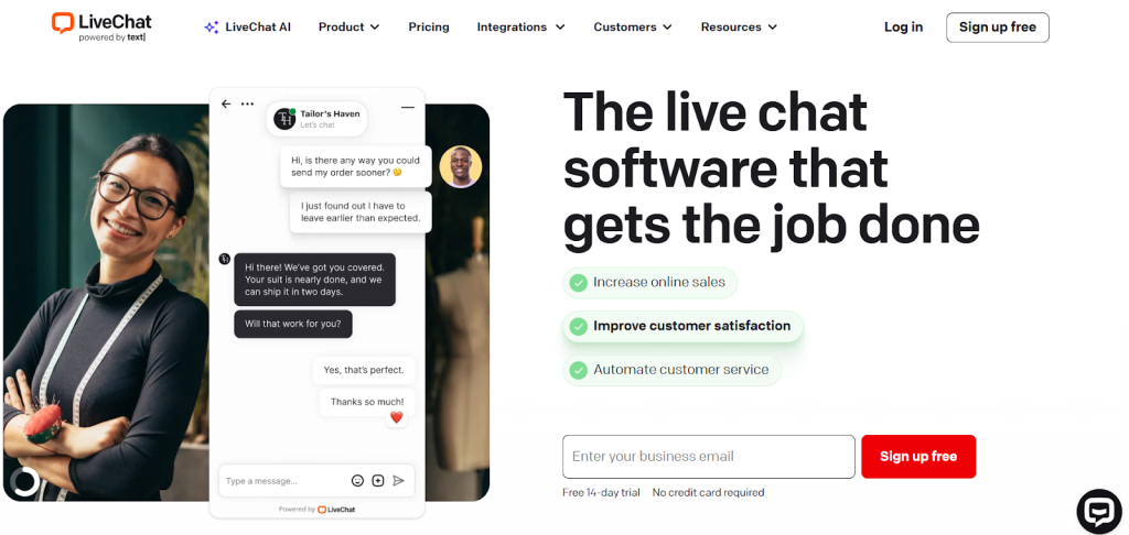 LiveChat as an example of proactive chat