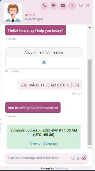 Schedule Appointment with business messaging platform