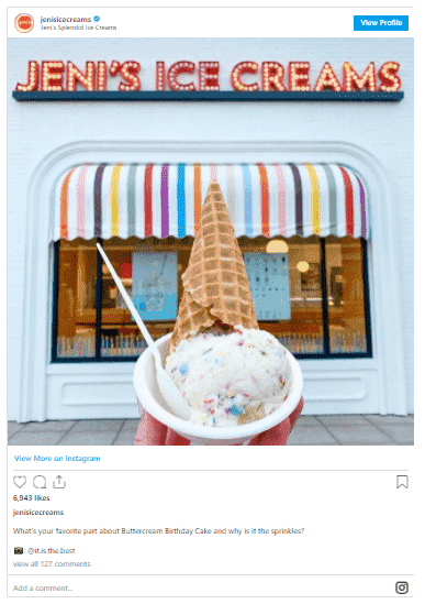 Customer engagement example - Jenisicecreams