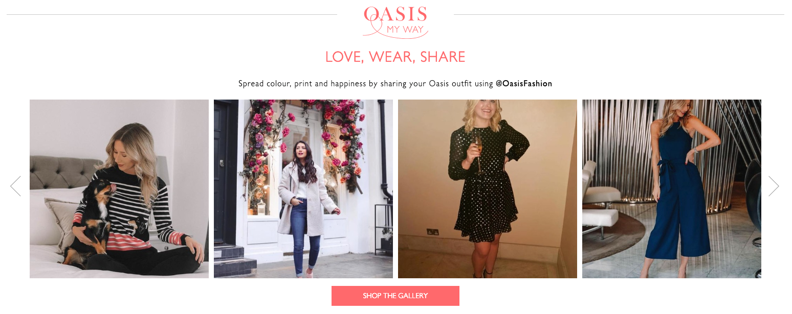 Oasis fashion - omnichannel example for customer engagement campaign
