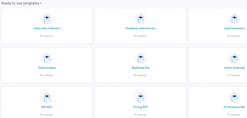 Ready to use chatbot templates