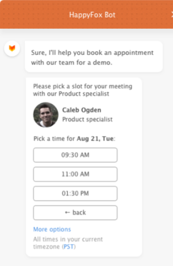Appointment booking chatbot