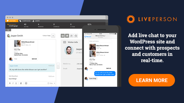 LivePerson - live chat plugins for website