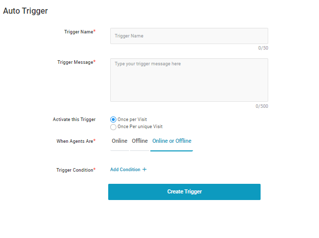 Set up triggers - add live chat to website