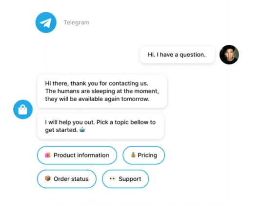 Telegram for customer communication