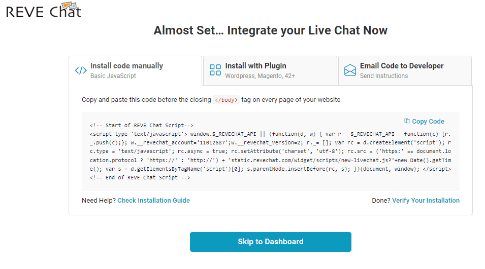Integrate live chat