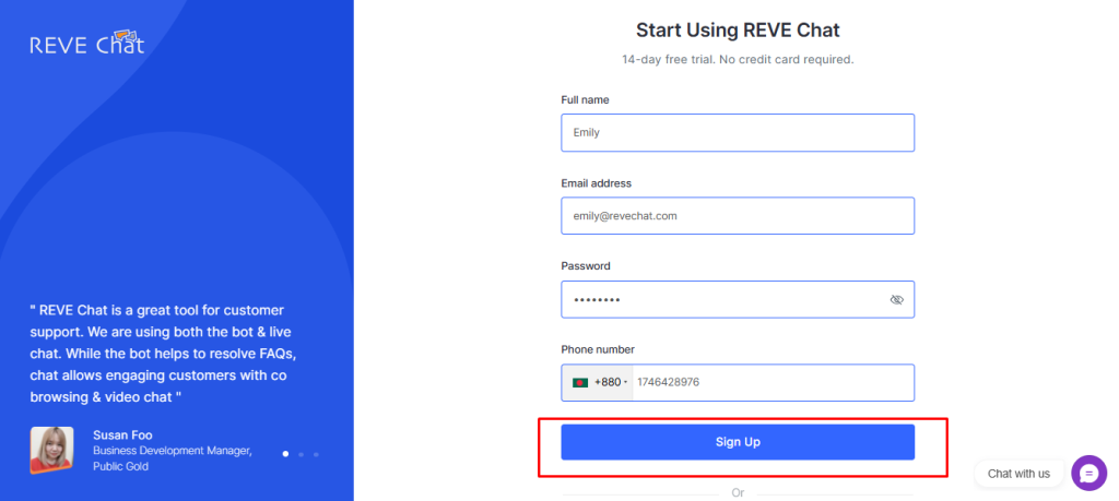 reve chat sign up