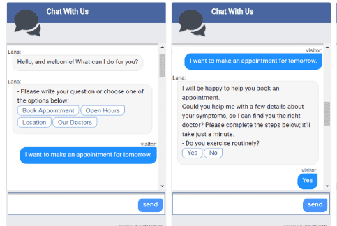 chatbots in business for appointments