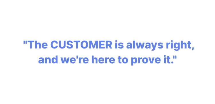 customer service slogan