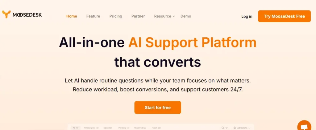 MooseDesk – Best for High-Rated AI and Live Hybrid