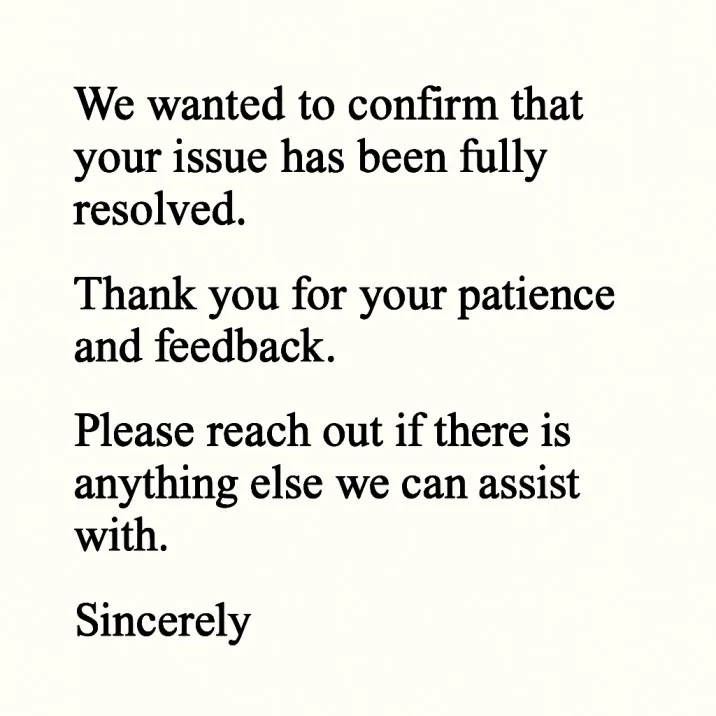Example of customer apology letter