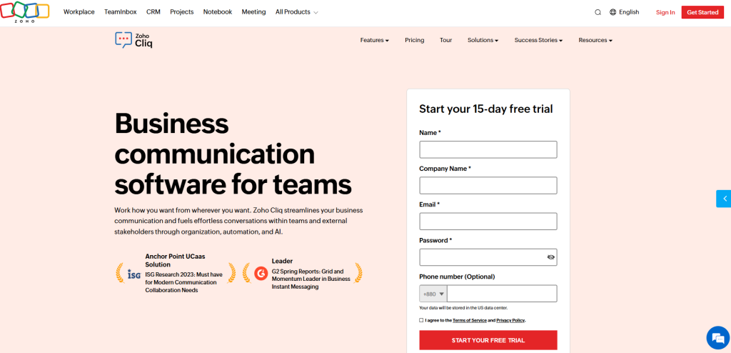 Zoho Cliq as the best instant messaging platform