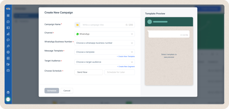 WhatsApp Campaign Creator REVE Chat