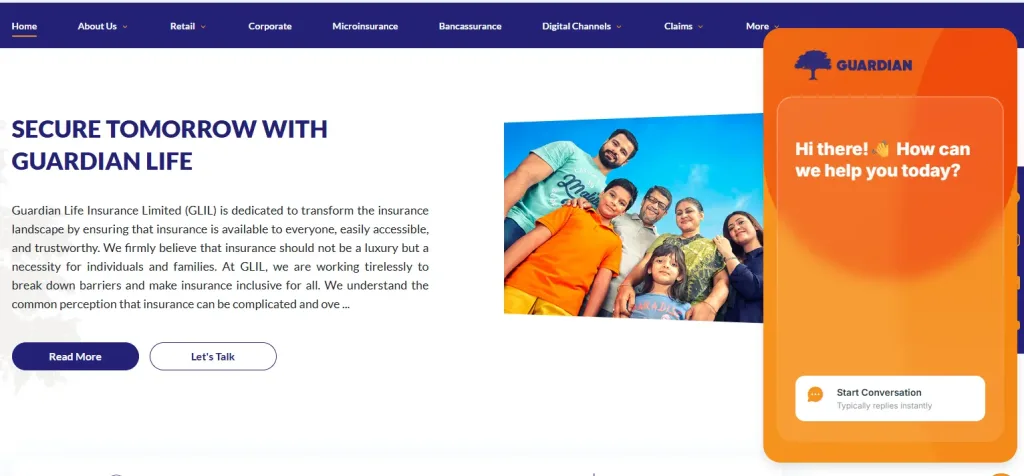 Guardian life insurance using REVE chatbot