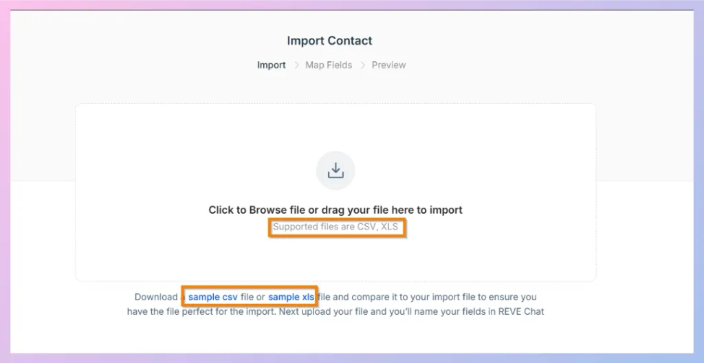 Contact Import Section