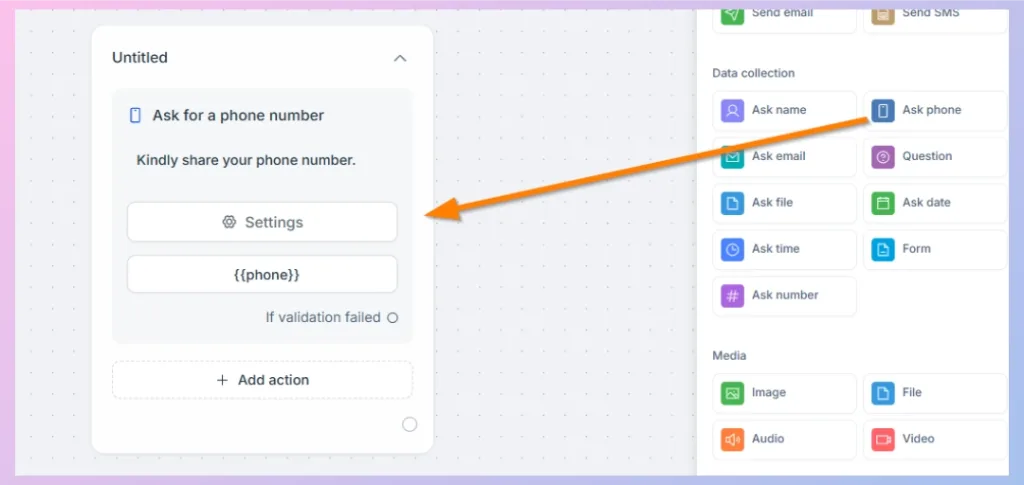 Data Collection- Ask Phone Number