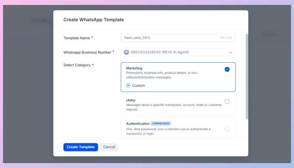 Enter the Basic Template Information