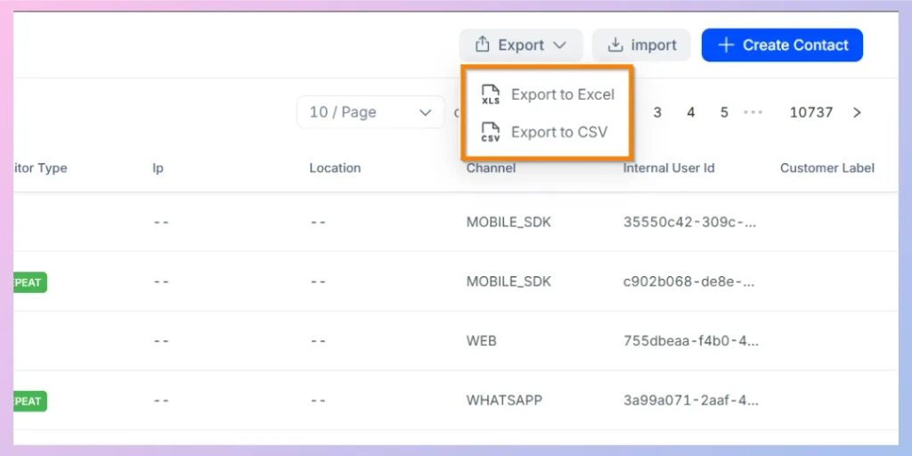 Export Contacts