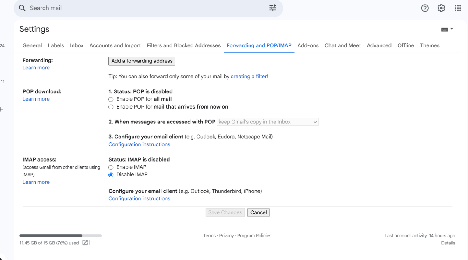 Connecting Gmail with POP/IMAP Settings | REVE Chat