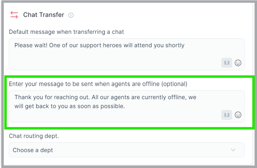 Chatbot Chat Transfer Action Improvement