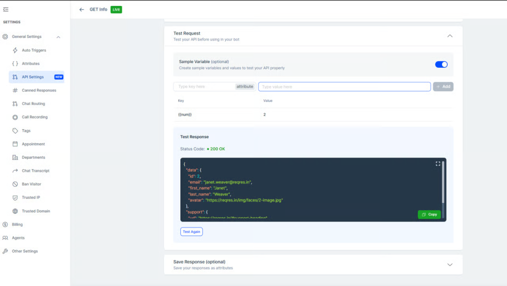 Central API Configuration