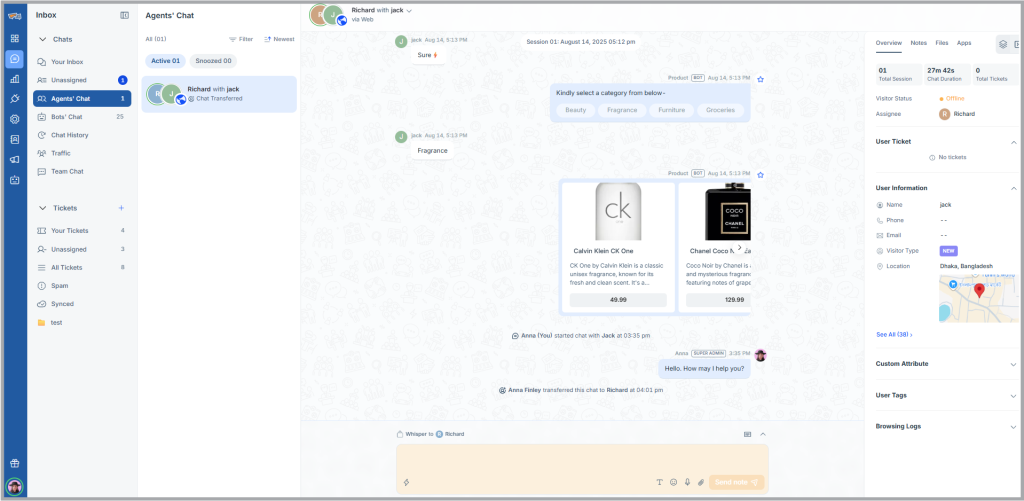 Agent's Chat_Live chat