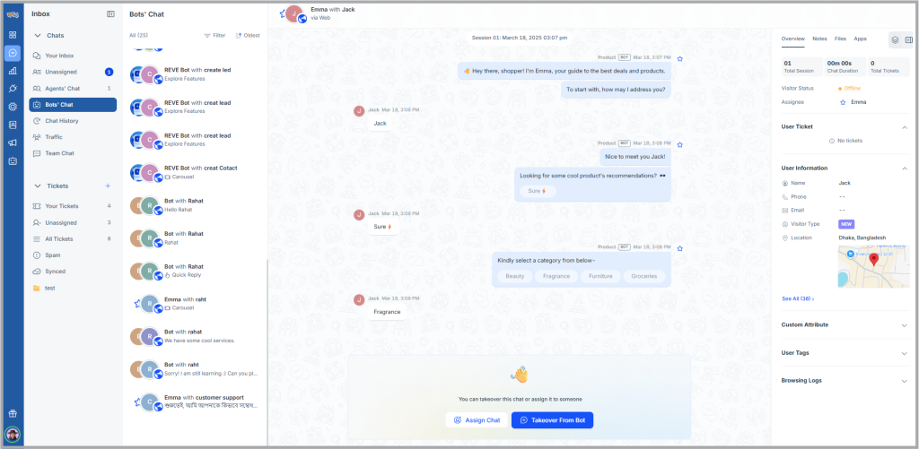 Bot's Chat_Live chat