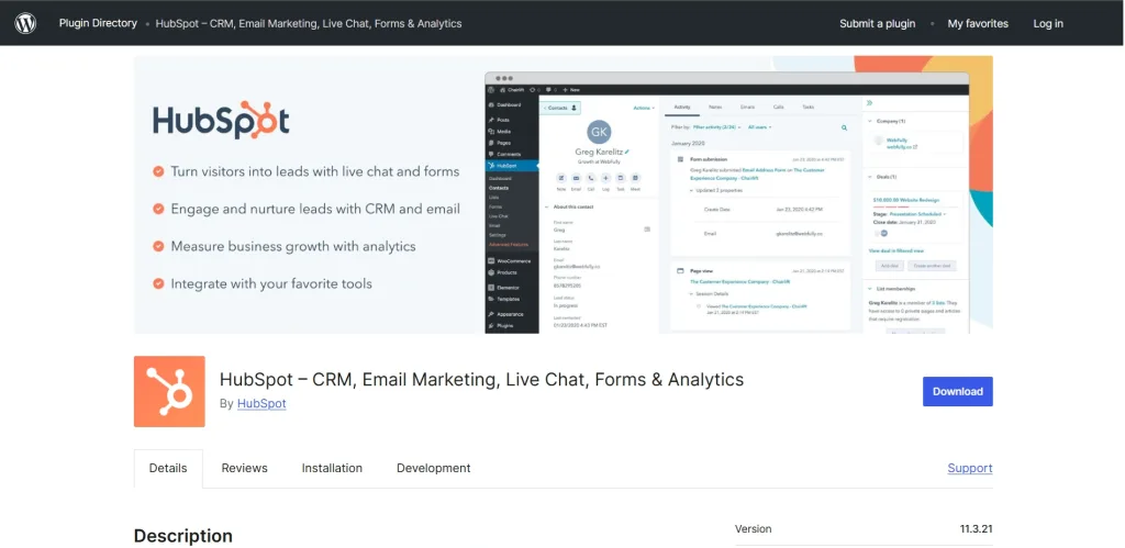 HubSpot WordPress Chatbot Plugin