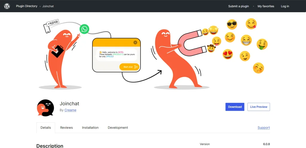 Join.Chat WordPress Chatbot Plugin