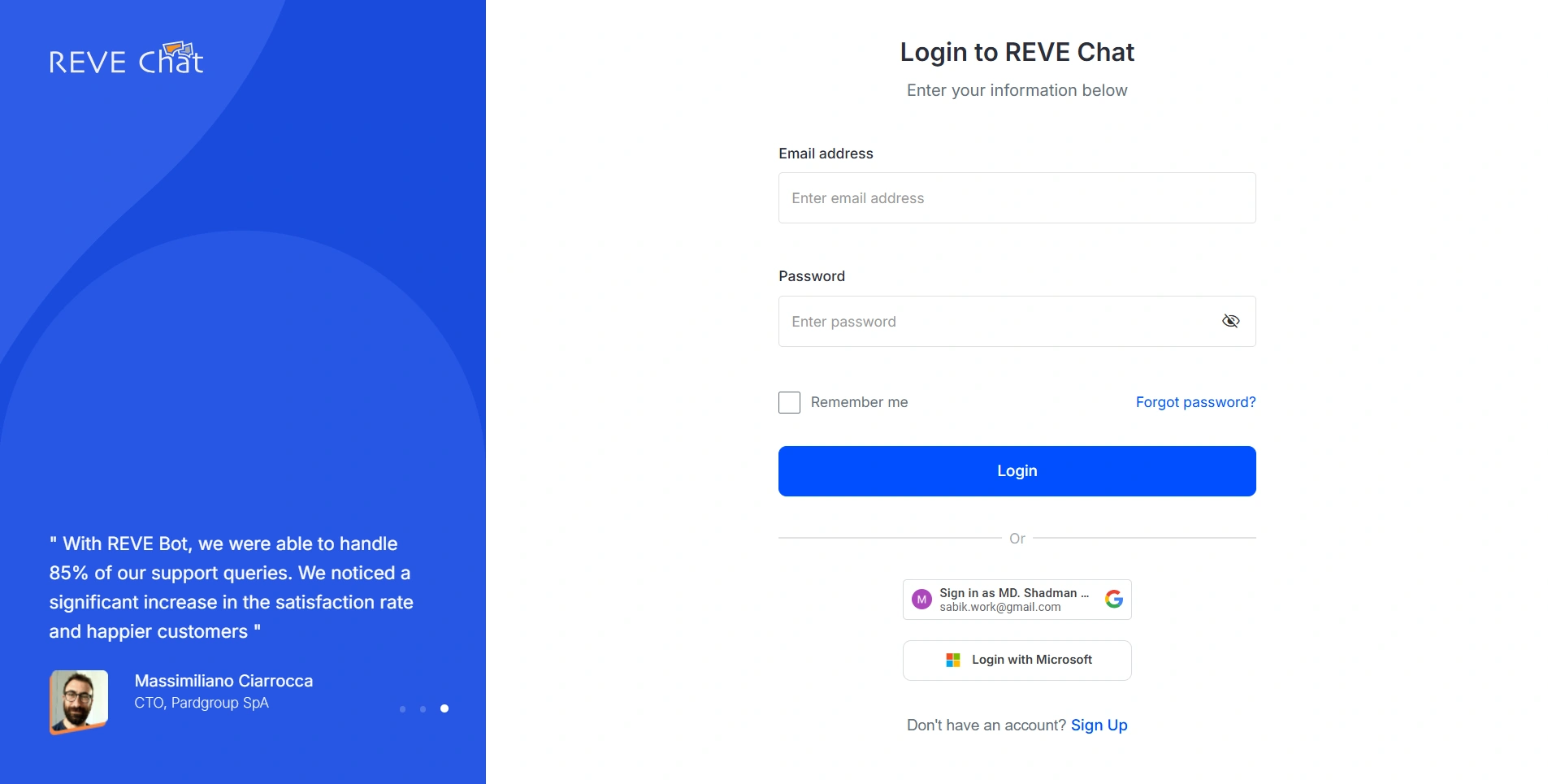 REVE Chat Login