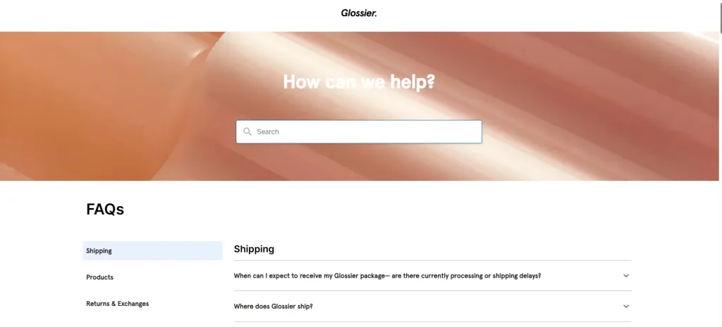 Glossier FAQ Page
