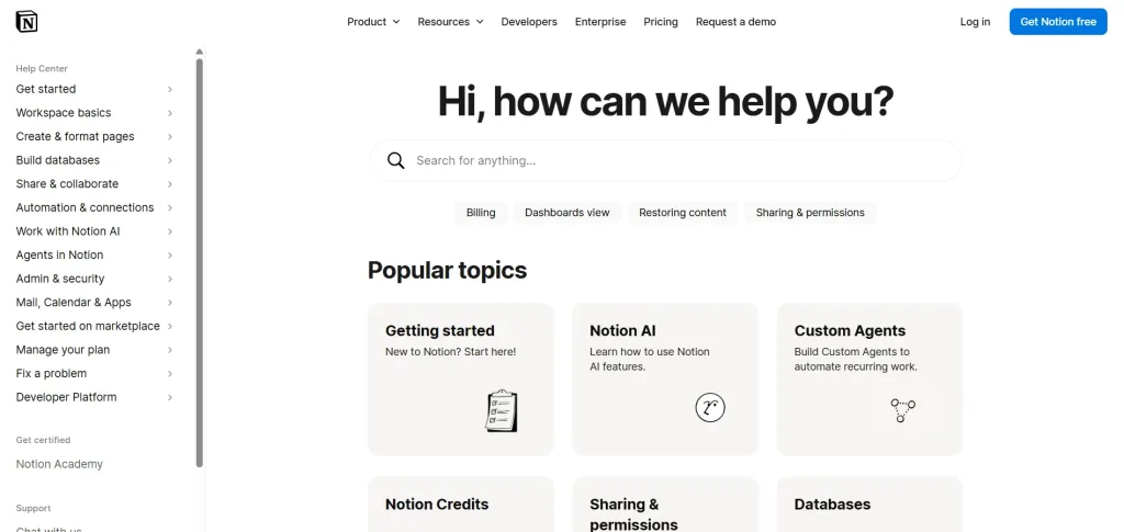 Notion FAQ Page